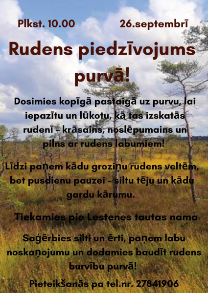 Rudens piedzīvojums purvā