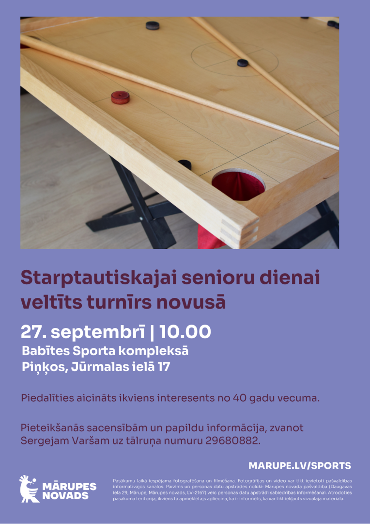 Babītes Sporta kompleksa 2026. gada Starptautiskajai senioru dienai veltīts novusa turnīrs