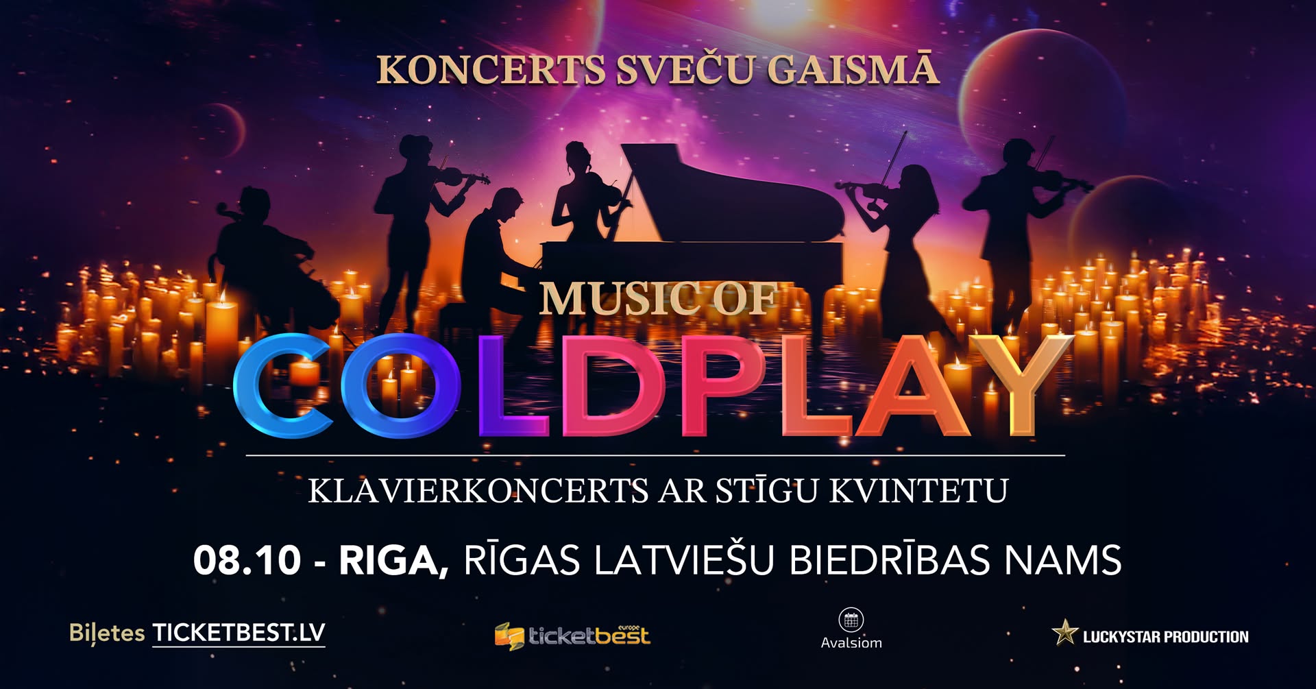 Coldplay mūzika – klavierkoncerts ar stīgu kvintetu | Rīga