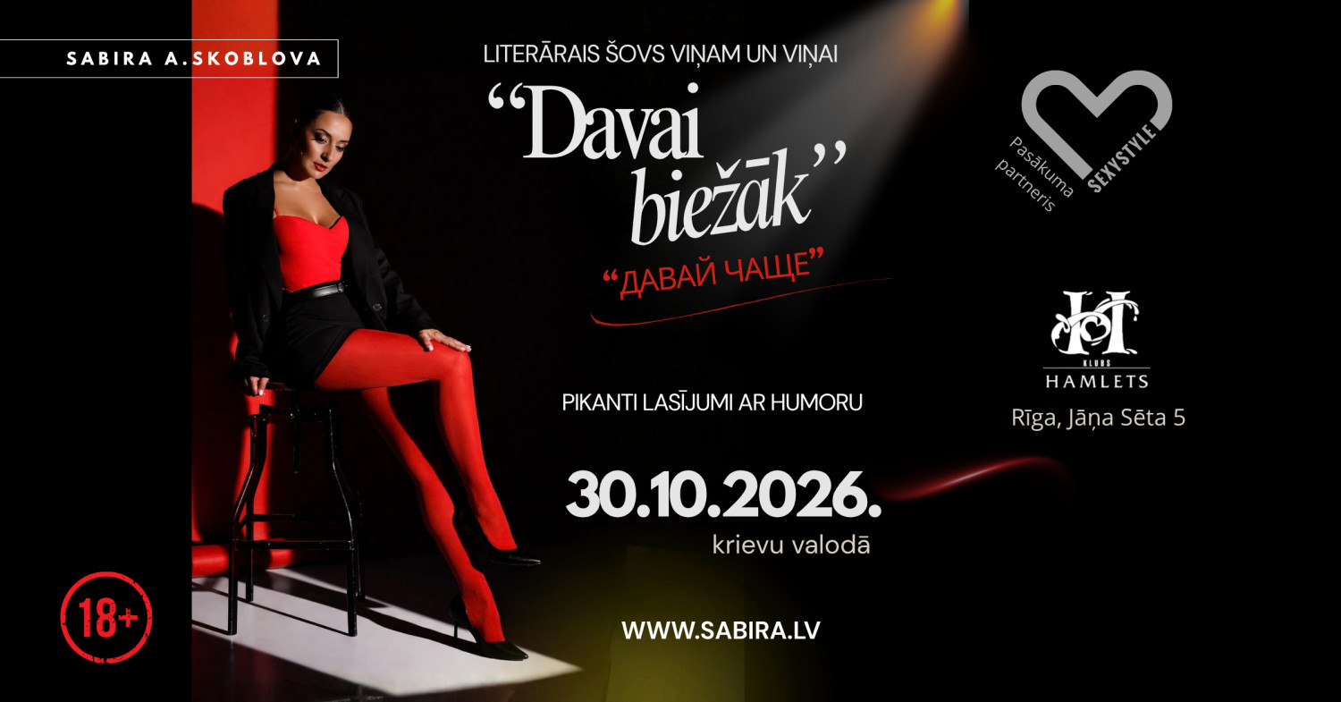 Literārais šovs viņam un viņai 18+ 'Davai biežāk' krievu valodā
