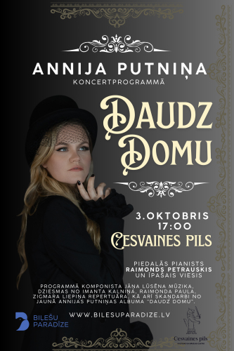 Annija Putniņa ar jauno koncertprogrammu “Daudz Domu” Cesvaines pilī