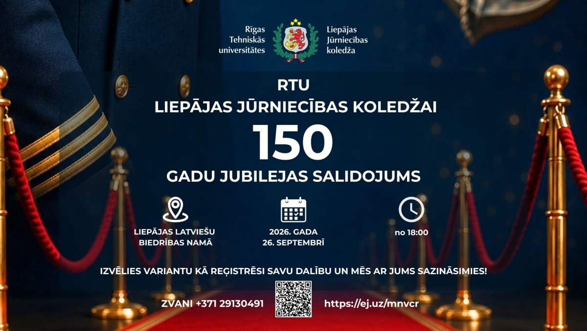RTU Liepājas Jūrniecības koledžai 150 gadu jubilejas salidojums