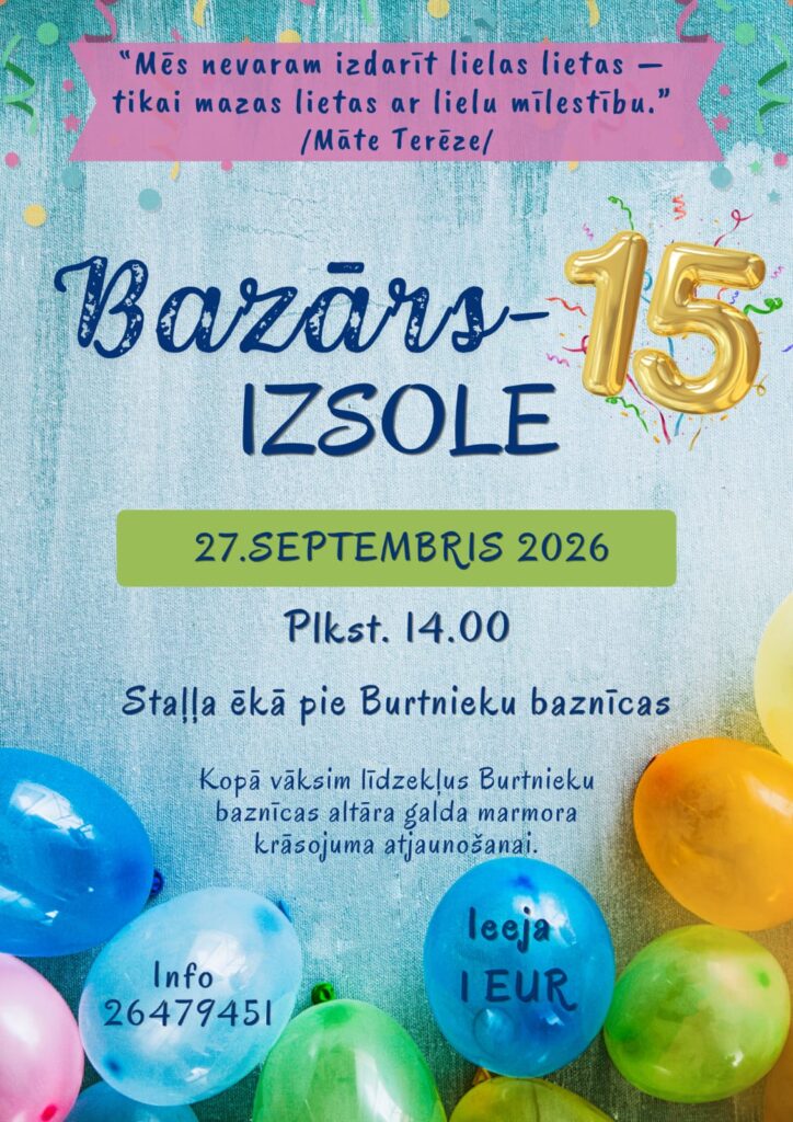 "Bazārs - izsole" Burtnieku draudzē