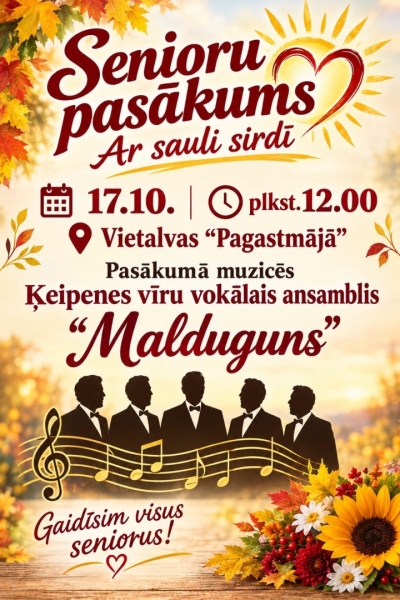 Senioru pasākums “Ar sauli sirdī”