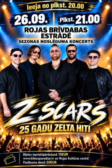 Grupa Z-Scars koncerts Rojas brīvdabas estrādē