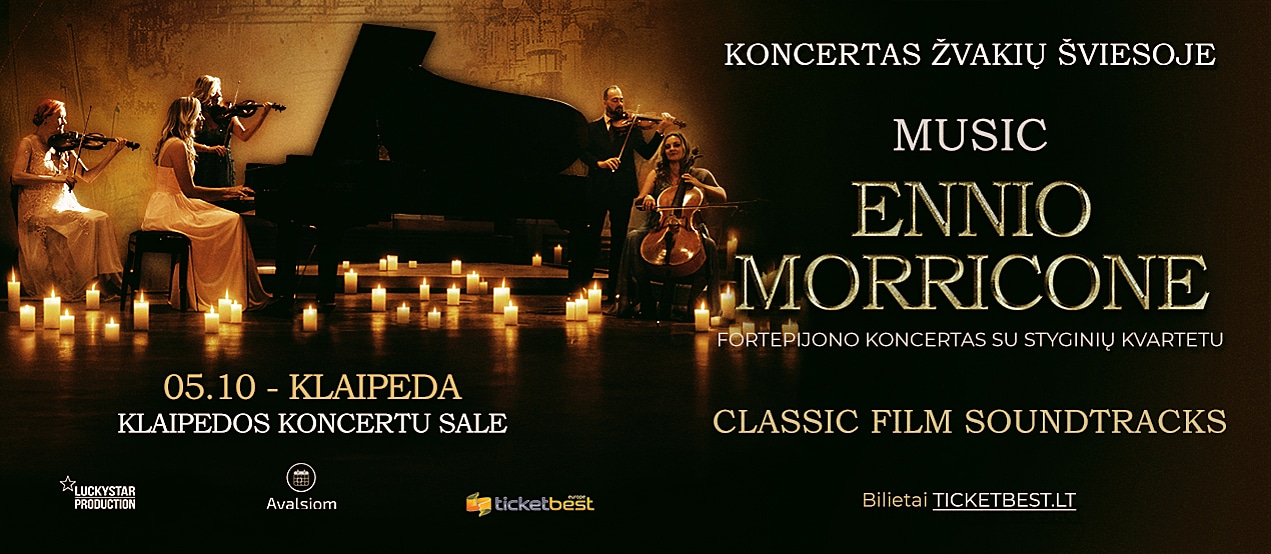 Koncertas žvakių šviesoje: Ennio Morricone muzika fortepijonui ir styginių kvartetui | Klaipeda