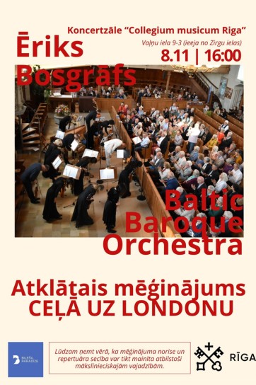 Erik Bosgraaf & Baltic Baroque Orchestra | Atklātais mēģinājums “Ceļā uz Londonu”
