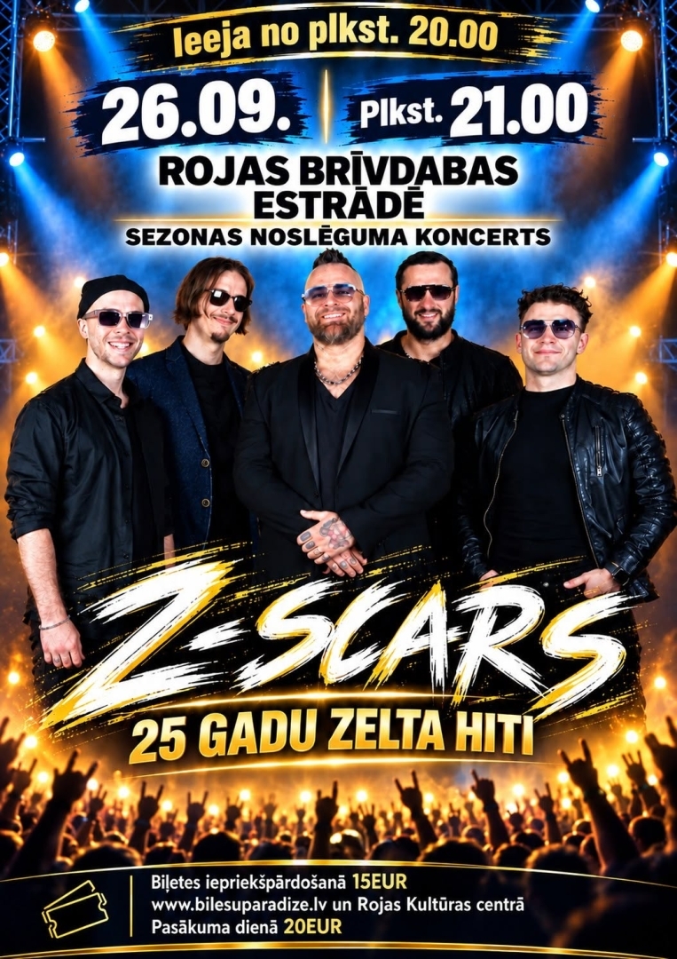 Grupa Z-Scars koncerts Rojas brīvdabas estrādē