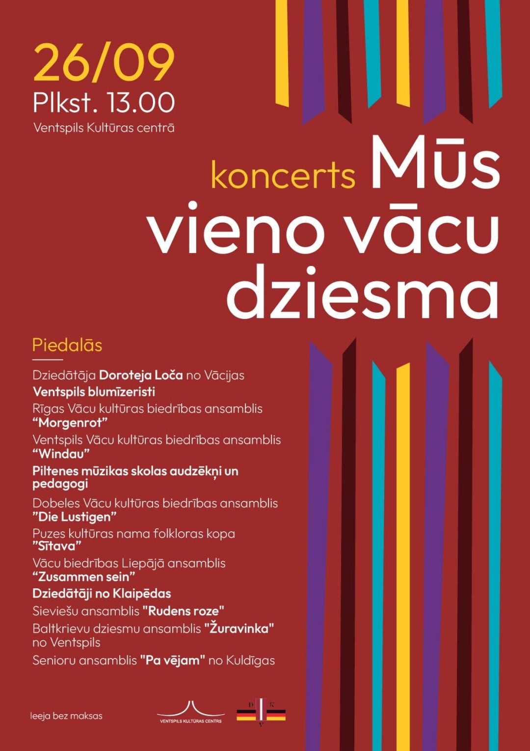 “Mūs vieno vācu dziesma – Uns verbindet das deutsche Lied”
