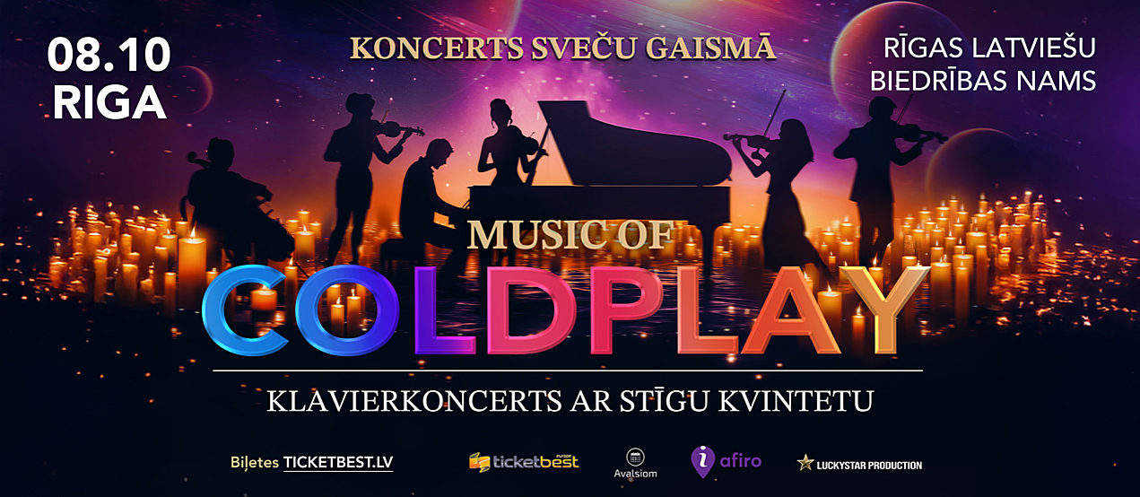 Coldplay mūzika – klavierkoncerts ar stīgu kvintetu | Rīga