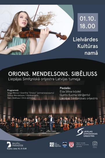 "Orions. Mendelsons. Sibēliuss" – Liepājas Simfoniskā orķestra koncerts