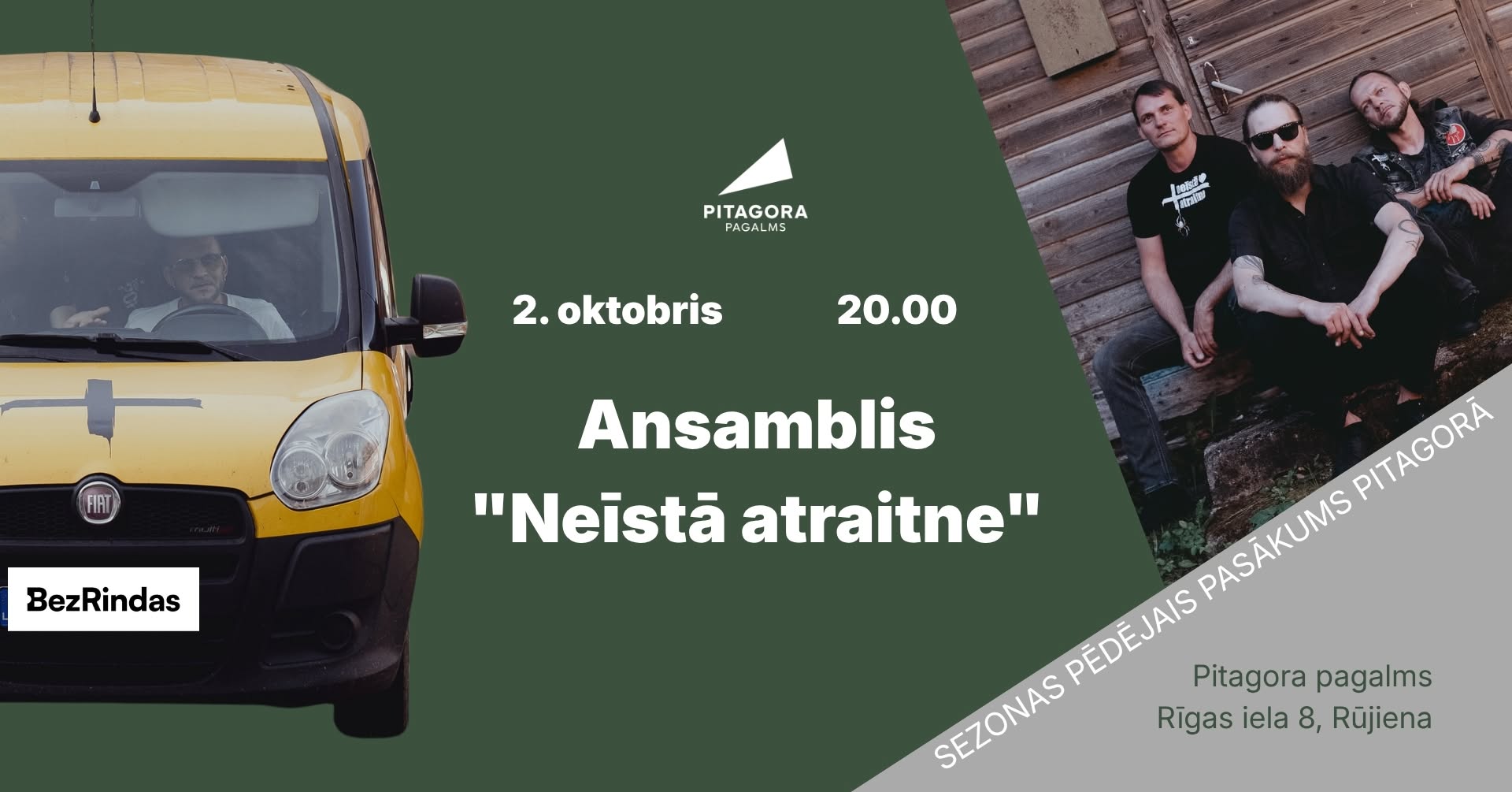 Grupa "Neīstā atraitne" Pitagora pagalmā, Rūjienā