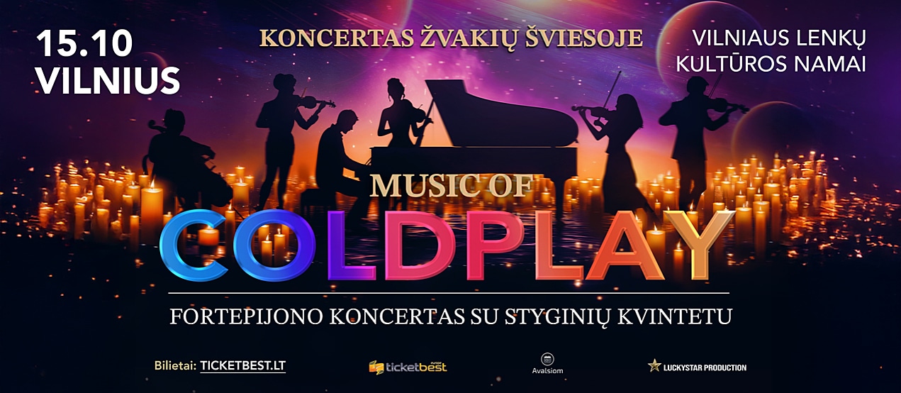 Coldplay muzika – fortepijono koncertas su styginių kvintetu | Vilnius