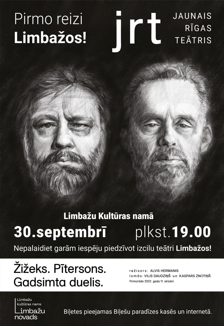 Jaunā Rīgas teātra viesizrāde "ŽIŽEKS. PĪTERSONS. GADSIMTA DUELIS"