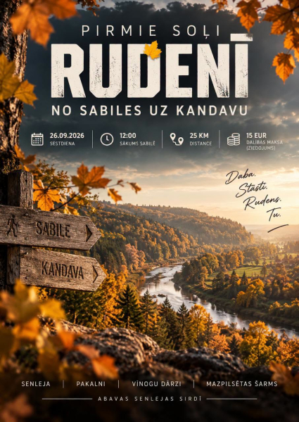 Pirmie soļi rudenī – no Sabiles uz Kandavu
