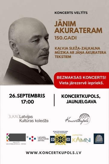 Mūzikas un dzejas koncerts Jāņa Akuratera 150. jubilejai
