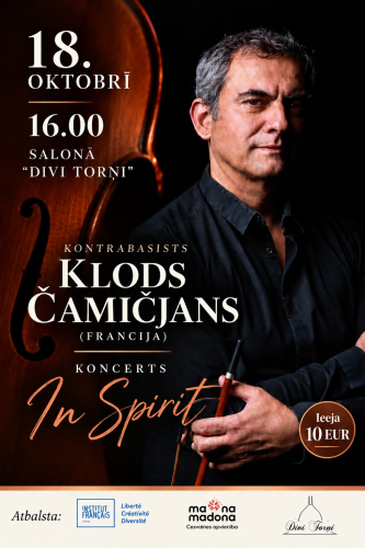 Kontrabasista Kloda Čamičjana koncerts “In Spirit” Cesvainē