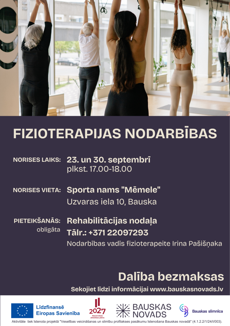 Fizioterapijas nodarbība Bauskā