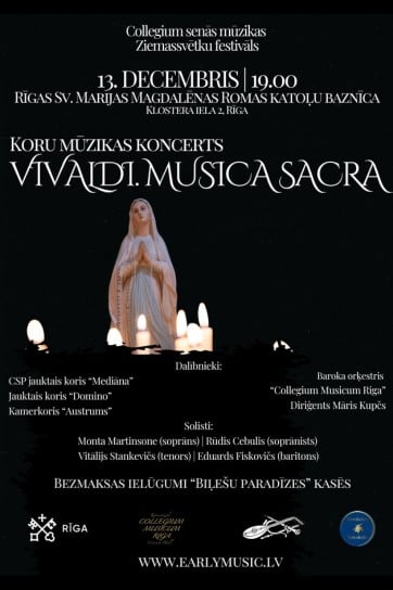 Antonio Vivaldi garīgās mūzikas koncerts “Vivaldi. Musica Sacra”