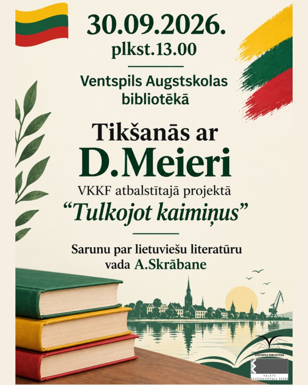Tikšanās ar tulkotāju Daci Meieri Augstskolas bibliotēkā